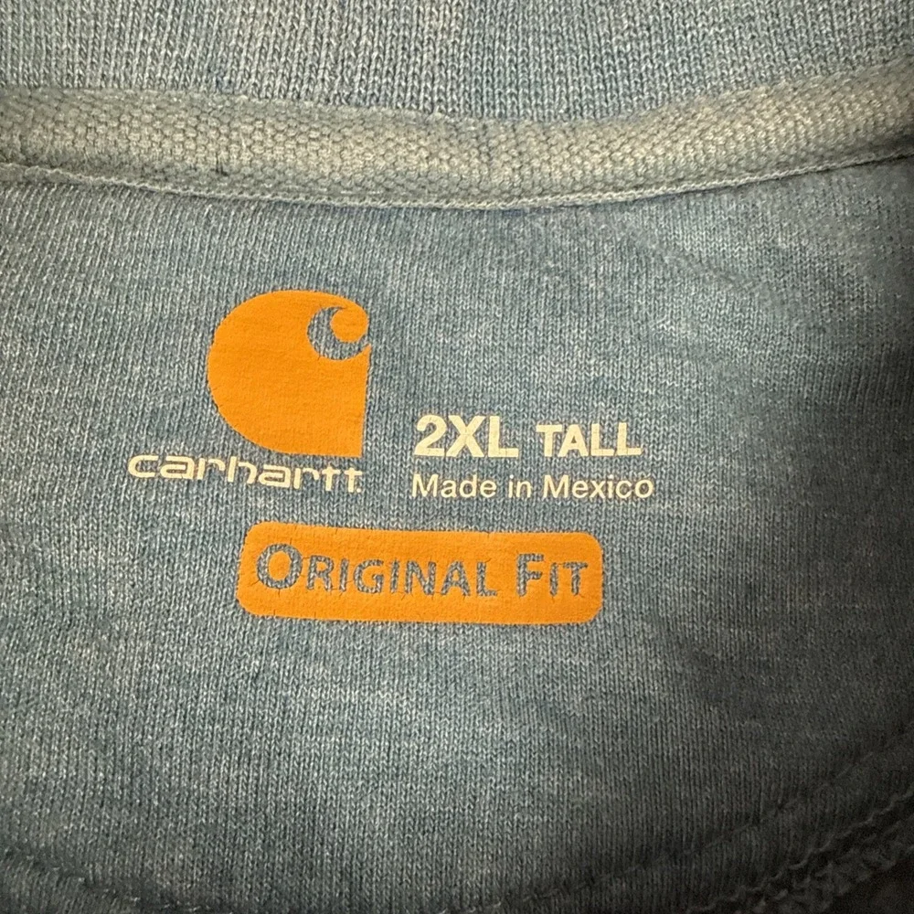 Carhartt 1889 Sweatshirt Mens 2XLT Blue Original Fit Spellout Workwear Graphic